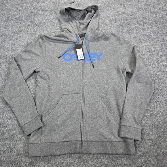 Oakley Other - Oakley Teddy Full Zip Hoodie Mens Large Gray‎ Logo Fleece Athletic Sweatshirt